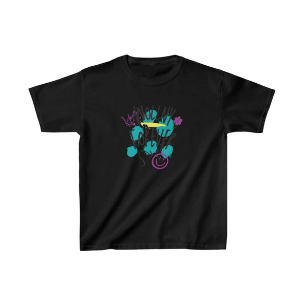 Unisex Çocuk Baskılı T-Shirt - Siyah ürün görseli 1
