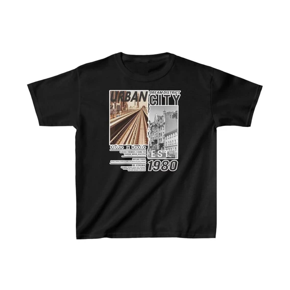 Unisex Çocuk Baskılı T-Shirt - Siyah ürün görseli 1