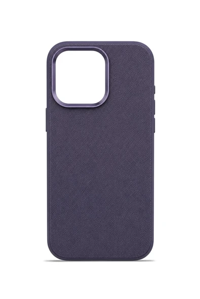 Aurum Vegan Leather Case Royal Plum iPhone 16 Pro - Resim 2