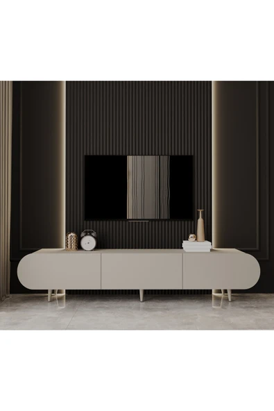 Enwood REGULUS MDF 3 KAPAKLI AHŞAP AYAKLI 180 Cm COUNTRY TV ÜNİTESİ ürün görseli 1