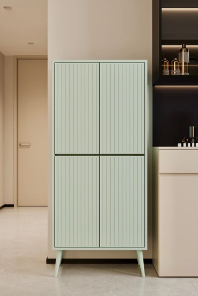 Enwood CAPELLA MİNT YEŞİLİ MDF ÇOK AMAÇLI KİLER-MUTFAK DOLABI 158 CM ürün görseli 1