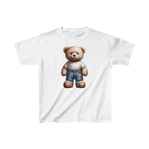 Unisex Çocuk Baskılı T-Shirt - Beyaz ürün görseli 1