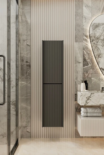 Enwood CAPELLA GRİ MDF ÇOK AMAÇLI BANYO DOLABI 138x34 CM ürün görseli 1