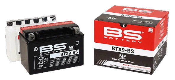 BS BTX9-BS MF 12 V 8.4 Ah 135 A EN Motosiklet Aküsü ürün görseli 1