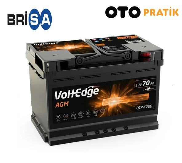 Otopratik VoltEdge 12 V 70 Ah 760 A (En) Star Stop AGM Akü-2026 ürün görseli 1