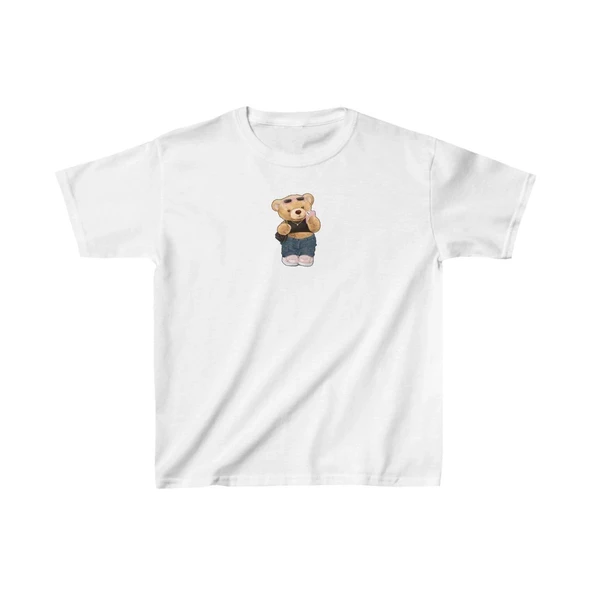 Unisex Çocuk Baskılı T-Shirt - Beyaz ürün görseli 1