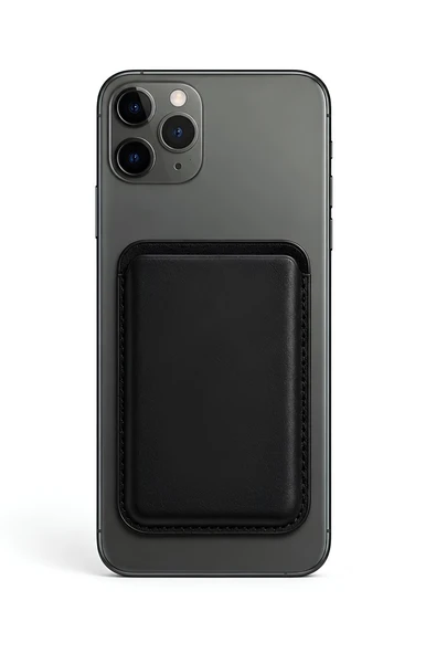 iPhone 11 Pro Heritage Hakiki Deri Cüzdan Magsafe Noir Siyah ürün görseli 1