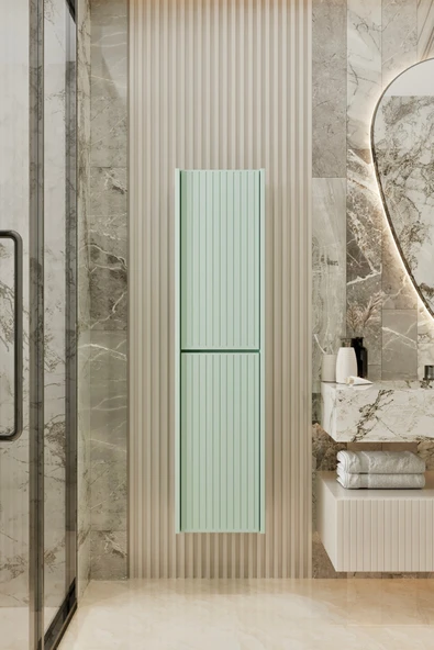Enwood CAPELLA MİNT YEŞİLİ MDF ÇOK AMAÇLI BANYO DOLABI 138x34 CM ürün görseli 1