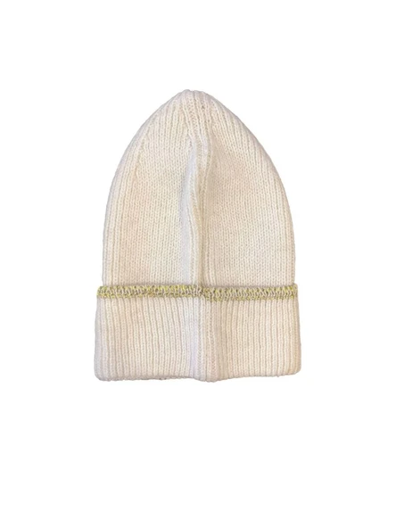 Kadın Dokuma Simli Triko Bere - Beyaz ürün görseli 1