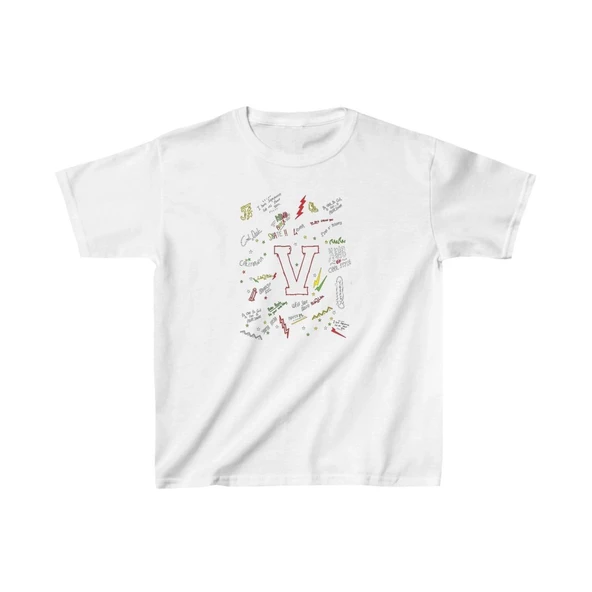 Unisex Çocuk Baskılı T-Shirt - Beyaz ürün görseli 1