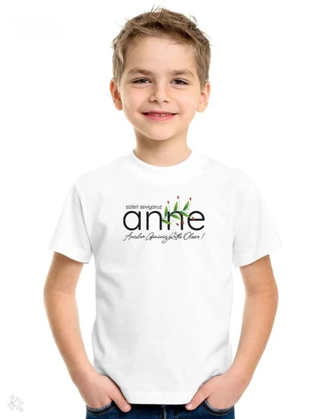Unisex Çocuk Baskılı T-Shirt - Beyaz ürün görseli 1
