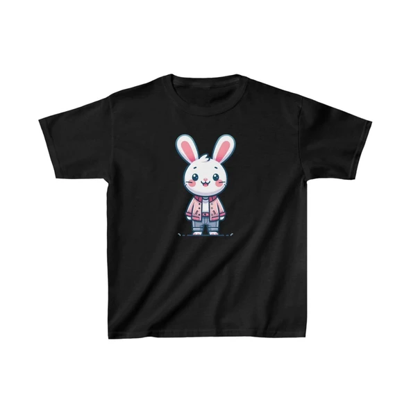 Unisex Çocuk Baskılı T-Shirt - Siyah ürün görseli 1