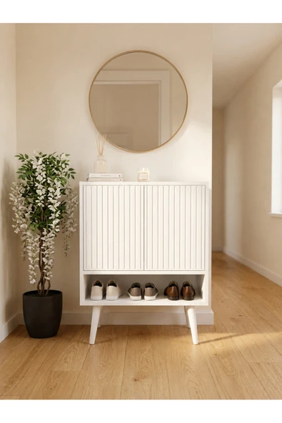Enwood Capella MDF Ayakkabılık ve Çok Amaçlı Dolap Raflı ve Kapaklı 60 cm ürün görseli 1