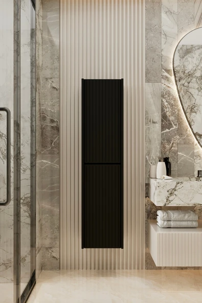 Enwood CAPELLA SİYAH MDF ÇOK AMAÇLI BANYO DOLABI 138x34 CM ürün görseli 1