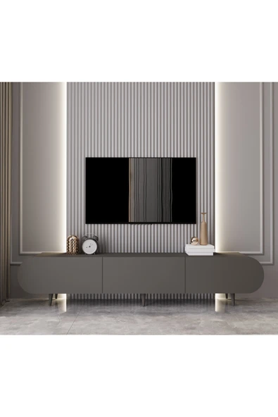 Enwood REGULUS MDF 3 KAPAKLI AHŞAP AYAKLI 200 Cm COUNTRY TV ÜNİTESİ ürün görseli 1