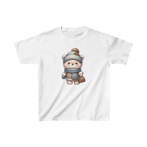 Unisex Çocuk Baskılı T-Shirt - Beyaz ürün görseli 1
