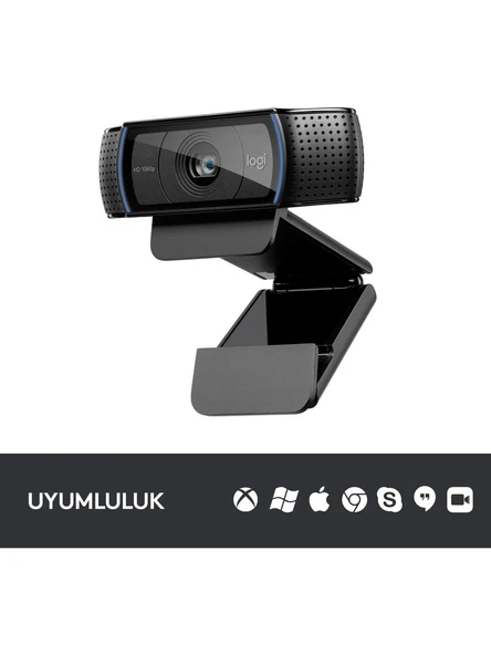 Logitech C920 PRO HD 1080p Stereo Ses ile Web Kamerası  Siyah ürün görseli 1