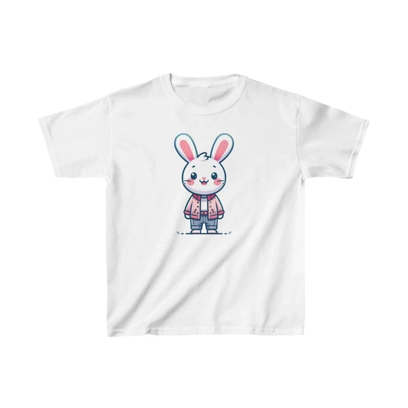 Unisex Çocuk Baskılı T-Shirt - Beyaz ürün görseli 1