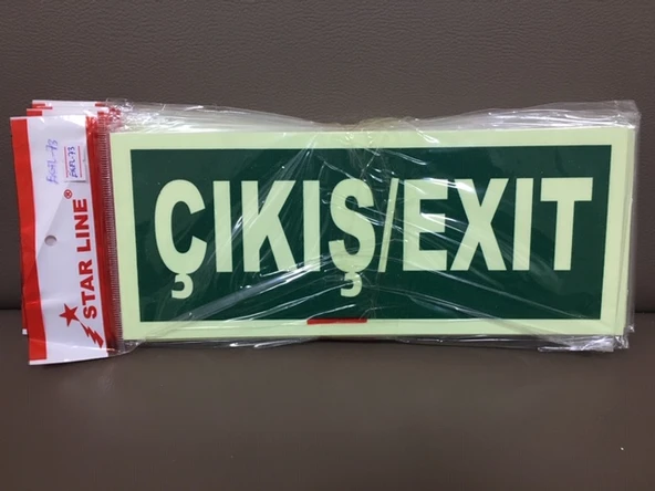 Fosforlu Fotolümen ÇIKIŞ / EXIT  İkaz Levhası (2 Adet) ürün görseli 1