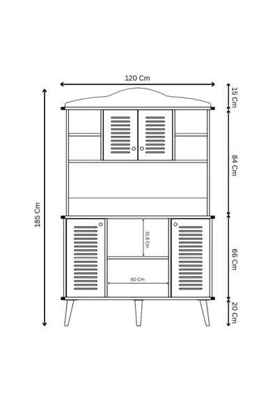 PTTAVM: Enwood Avior SİYAH Kahve Köşesi MDF 185 x 120 x 40 CM