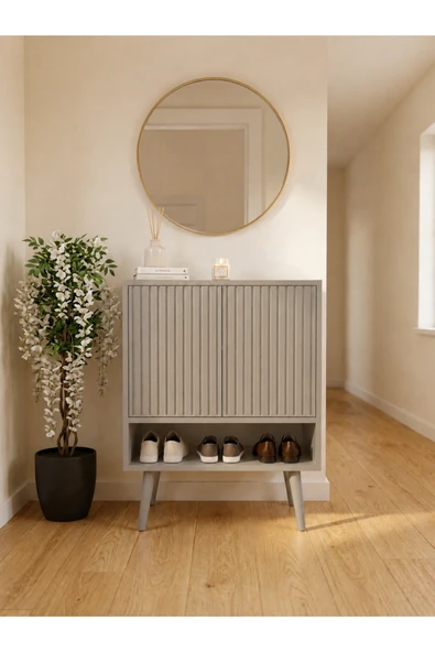 Enwood Capella MDF Ayakkabılık ve Çok Amaçlı Dolap Raflı ve Kapaklı 60 cm ürün görseli 1
