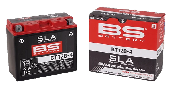 BS BT12B-4 SLA 12 V 10.5 Ah 210 A EN Motosiklet Aküsü Yeni model ürün görseli 1