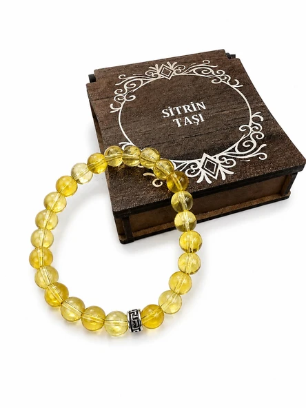 SİTRİN TAŞI BİLEKLİK (AHŞAP KUTULU) - Resim 3