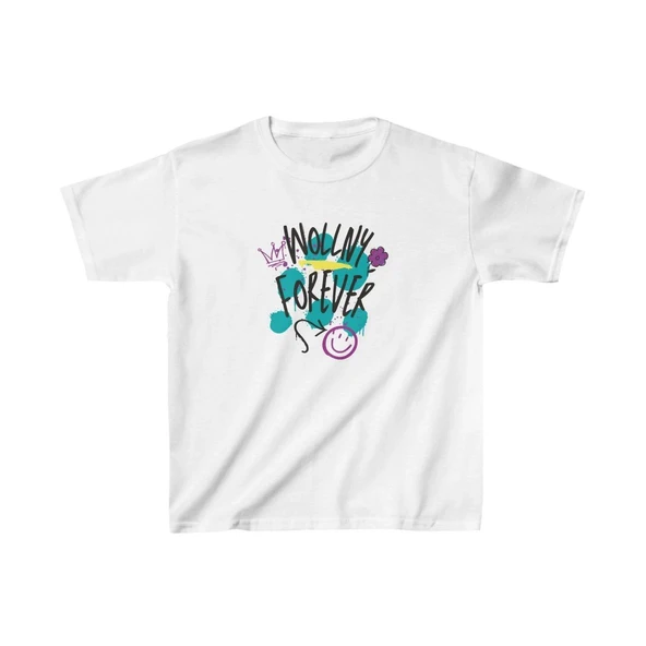 Unisex Çocuk Baskılı T-Shirt - Beyaz ürün görseli 1