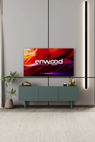 Enwood Capella TV Ünitesi Zeytin Taşı MDF 3 kapaklı 140 cm ayaklı ürün görseli 1