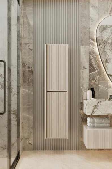 Enwood CAPELLA KUMTAŞI MDF ÇOK AMAÇLI BANYO DOLABI 138x34 CM ürün görseli 1
