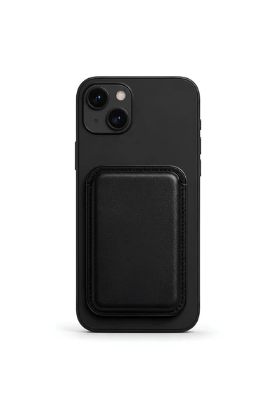 iPhone 14 Heritage Hakiki Deri Cüzdan Magsafe Noir Siyah ürün görseli 1