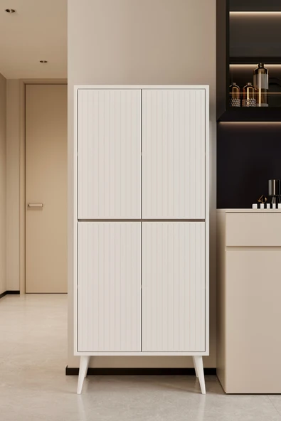 Enwood CAPELLA BEYAZ MDF ÇOK AMAÇLI KİLER-MUTFAK DOLABI 158 CM ürün görseli 1