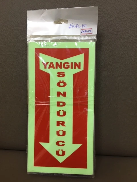 Fosforlu Fotolümen YANGIN SÖNDÜRÜCÜ İkaz Levhası (2 Adet) ürün görseli 1