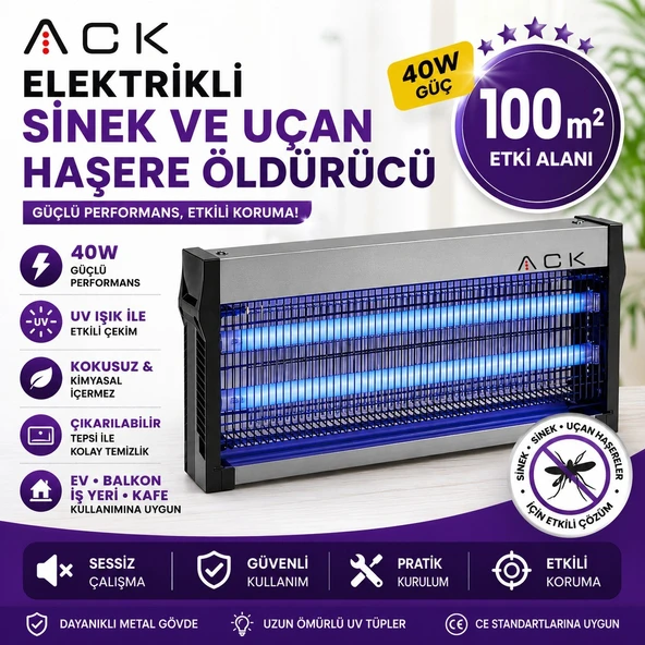 ELEKTRİKLİ SİNEK VE HAŞERE ÖLDÜRÜCÜ 2X20W AG45-04000 ürün görseli 1