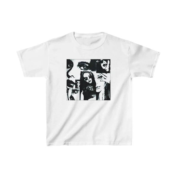 Unisex Çocuk Baskılı T-Shirt - Beyaz ürün görseli 1