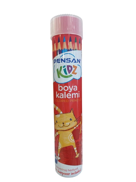 Pensan Kidz Kuru Boya Kalemi Tüplü 12 Renk Tam Boy Pe98051Tüp12 ürün görseli 1
