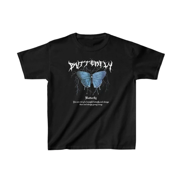 Çocuk Kız Baskılı T-Shirt - Siyah ürün görseli 1