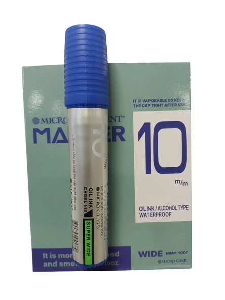 Micro Permanent Markör Kalem (Koli Kalemi) Kesik Uç 10 Mm Mavi Mc-Pmk10-M (12 Li Paket) ürün görseli 1