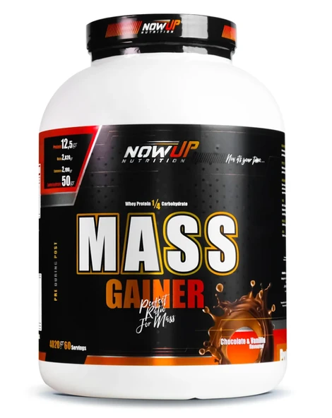 Nowup Nutrition Mass Gainer 4020g - Çikolata & Vanilya Aromalı - Kas Gelişimi & Kilo Artışı ürün görseli 1