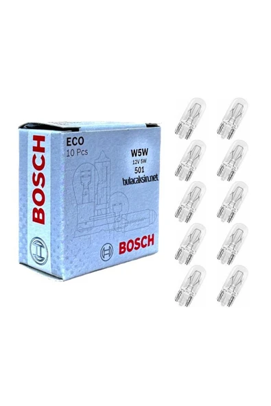 Bosch ECO Dipsiz Ampul 12V 5W T10 W5W 10'lu Paket ürün görseli 1