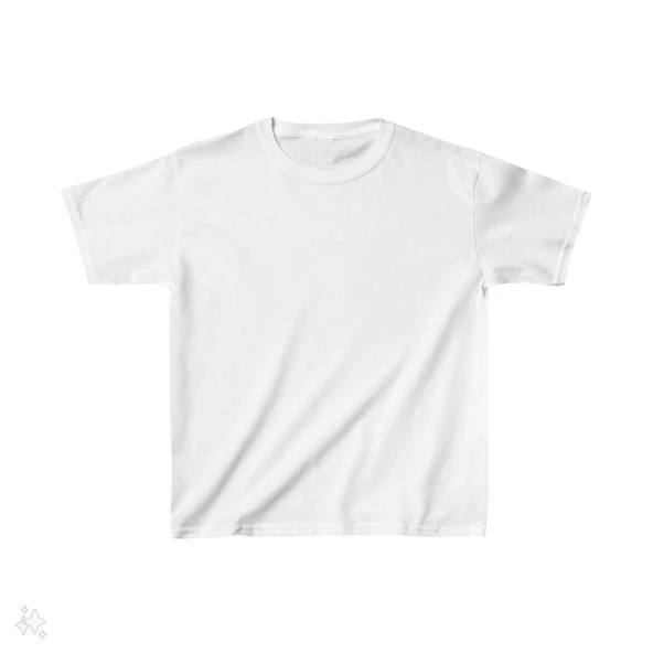 Çocuk Unisex Basic T-Shirt - Beyaz - Resim 2