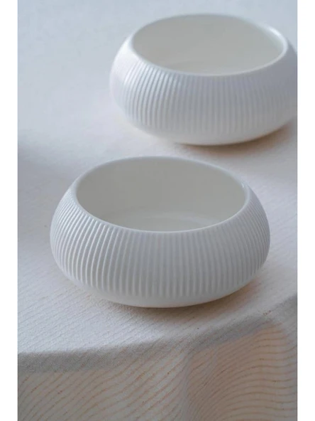 Acar Linea Porselen Beyaz Yuvarlak Kase 6'lı 14.1x6 cm ürün görseli 1