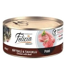 Felicia Kıyılmış Biftekli ve Tavuk Etli 85 gr Yetişkin Konserve Kedi Maması ürün görseli 1
