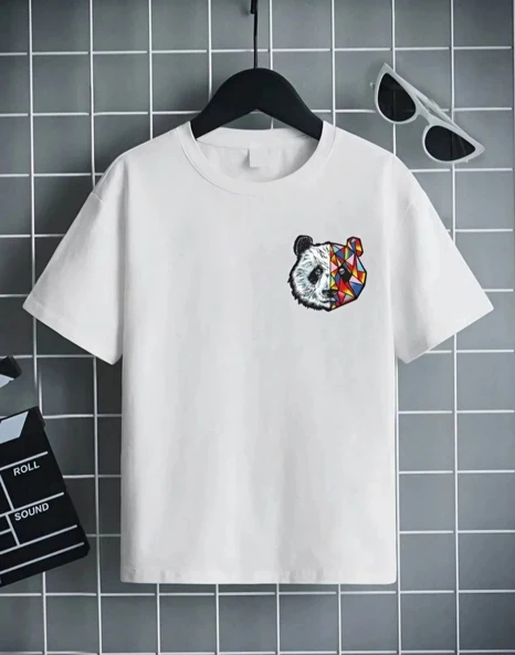 Unisex Çocuk Baskılı T-Shirt - Beyaz ürün görseli 1