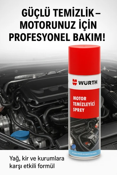 Würth WÜRTH MOTOR TEMİZLEME SPREYİ SUSUZ PARLATMA SPREY 500ML GERMANY ürün görseli 1