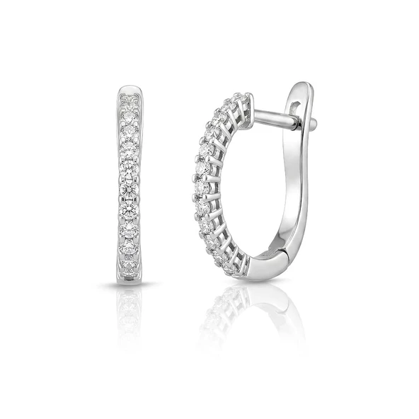 0.30 Ct Su Yolu Halka Pırlanta Küpe ürün görseli 1