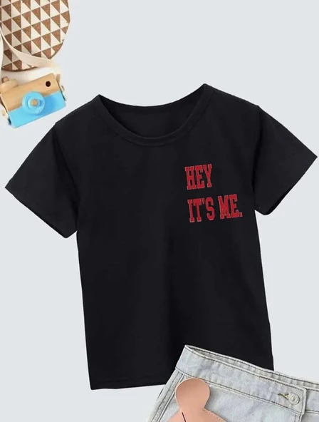 Çocuk Unisex Baskılı T-Shirt - Siyah ürün görseli 1