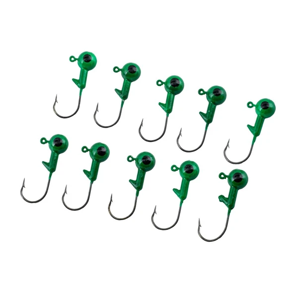 Jighead - Zoka - Kurşunlu Olta İğnesi - (XH-A 02) - Yeşil - 8 Gr - 10 Adet ürün görseli 1