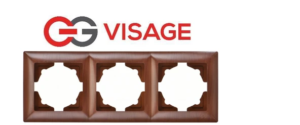 Visage Amazon Ceviz 3 Lü Çerçeve - Priz ve Anahtar İçin Uyumlu Çerçeve ürün görseli 1