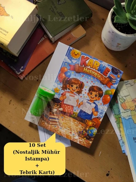 Karne Hediyesi 10 Set Nostaljik Mühür (Istampa) ve Tebrik Kartı ürün görseli 1